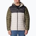 Piumino Columbia Powder Lite da uomo con cappuccio verde pietra scuro/squalo/verde pietra 4