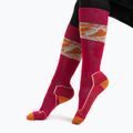 Calze da sci Icebreaker donna Ski+ Light OTC Alps 3D electron rosa/terra/neve 3
