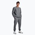 Pantaloni da allenamento maschili Under Armour Essential Fleece Joggers grigio medio melange/bianco 2