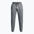 Pantaloni da allenamento maschili Under Armour Essential Fleece Joggers grigio medio melange/bianco 5