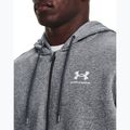 Felpa Under Armour Essential Fleece FZ Hood Uomo grigio pece medio/bianco 4