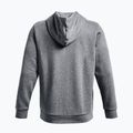 Felpa Under Armour Essential Fleece FZ Hood Uomo grigio pece medio/bianco 6