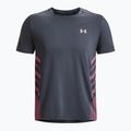 Maglia da corsa Under Armour Iso-Chill Laser Heat da uomo, grigio/rosa, con riflessi e shock. 4