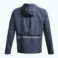 Under Armour Storm Run Uomo Giacca da corsa con cappuccio grigio acquazzone/blu porto/riflettente 5