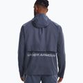 Under Armour Storm Run Uomo Giacca da corsa con cappuccio grigio acquazzone/blu porto/riflettente 7