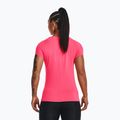 Maglietta da allenamento Under Armour da donna HG Armour rosa shock/argento metallico 2