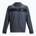 Giacca da allenamento Under Armour Sportstyle Windbreaker da uomo, colore grigio/nero/lime surge