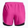 Pantaloncini da corsa Under Armour Fly By 2.0 2N1 ribelle rosa/bianco/riflettente da donna 2