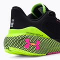 Under Armour Hovr Machina 3 uomini scarpe da corsa nero / lime surge / rosa ribelle 8