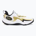 Under Armour Spawn 5 scarpe da basket bianco/nero/oro metallizzato 2