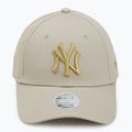 Cappello da baseball New Era Metallic Logo 9Forty New York Yankees donna beige chiaro 2