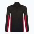 Uomo Smartwool Merino Sport 1/4 Zip termico a maniche lunghe nero/rosso ritmico