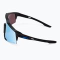 100% Speedcraft Occhiali da sole a specchio multistrato nero opaco/azzurro iper 5