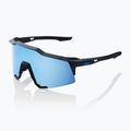 100% Speedcraft Occhiali da sole a specchio multistrato nero opaco/azzurro iper 7