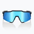 100% Speedcraft Occhiali da sole a specchio multistrato nero opaco/azzurro iper 8
