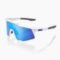 100% Speedcraft occhiali da sole a specchio multistrato bianco opaco/azzurro