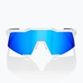 100% Speedcraft occhiali da sole a specchio multistrato bianco opaco/azzurro 2