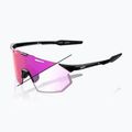 100% Hypercraft SQ occhiali da sole neri lucidi/fotocromatici a specchio viola 7