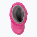 Crocs Winter Puff Bambini stivali da neve rosa elettrico/grigio chiaro 5