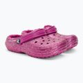 Crocs Classic Foderato Glitter Clog fucsia divertimento/multi infradito per bambini 5