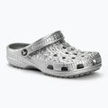 Crocs Classic Metallic Crocskin infradito argento