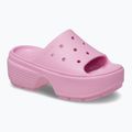 Infradito Crocs Stomp Slide da donna in tweed rosa 8