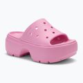 Infradito Crocs Stomp Slide da donna in tweed rosa