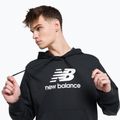 Felpa con cappuccio New Balance Essentials Stacked Logo French Terry Uomo nero 8