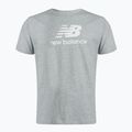 Maglietta New Balance Essentials Stacked Logo grigio atletico da uomo 5