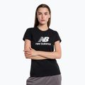 T-shirt New Balance Essentials Stacked Logo Donna nero