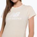 T-shirt New Balance Essentials Stacked Logo tm crema da donna 4