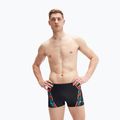 Pantaloncini da bagno Speedo Tech Print Aquashort da uomo nero/arancio 4