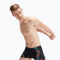 Pantaloncini da bagno Speedo Tech Print Aquashort da uomo nero/arancio 5