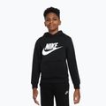 Felpa con cappuccio Nike Club Fleece da bambino, nero/bianco 5