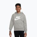 Felpa per bambini Nike Club Fleece Hoodie dark grey heather/white