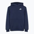 Felpa da bambino Nike Sportswear Club Fleece mezzanotte marina/bianco