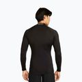 Uomo Nike Pro Dri-Fit Mock-Neck manica lunga da allenamento nero/bianco 3