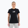 Maglia di cotone New Balance Essentials da donna, nero
