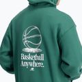 Felpa da uomo New Balance Hoops Fleece Hoodie team verde bosco 4