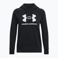 Felpa da donna Under Armour Rival Fleece Big Logo Hoody nero/bianco 5