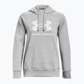 Under Armour felpa donna Rival Fleece Big Logo Hoody mod grigio erica chiara/bianco 5