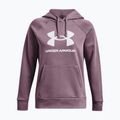 Felpa da allenamento Under Armour da donna Rival Fleece Big Logo viola scuro/bianco 5