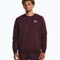 Felpa Under Armour Essential Fleece Crew da uomo marrone scuro/bianco