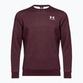 Felpa Under Armour Essential Fleece Crew da uomo marrone scuro/bianco 4