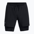 Pantaloncini da corsa Under Armour Launch 5" 2in1 da uomo nero/nero/riflettente 5