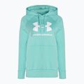 Under Armour donna Rival Fleece Big Logo Hoody Felpa radiale turchese/bianca 4