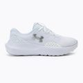 Under Armour Charged Surge 4 scarpe da corsa da donna bianco/grigio resistente/argento metallico 2
