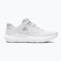 Under Armour Charged Surge 4 scarpe da corsa da donna bianco/grigio resistente/argento metallico 8