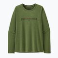 Camicia donna Patagonia Cap Cool Daily Graphic 73 text logo/terrain green x-dye a maniche lunghe 3