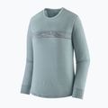 Patagonia Cap Cool Merino Blend Graphic stripe longsleeve donna: blu termico 3